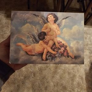 Vintage innocent cherub children trinket box